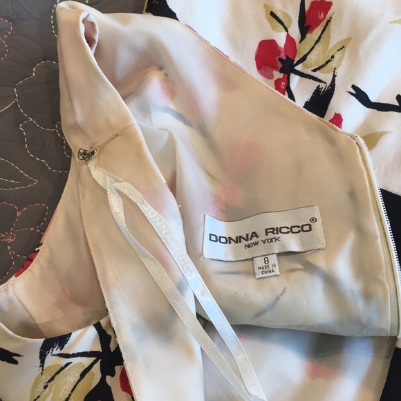 Donna Ricco Silk Floral Cocktail Dress - Picture 5 of 6